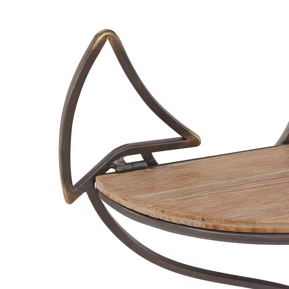 Anchor Wood and Metal Floating Wall Shelf