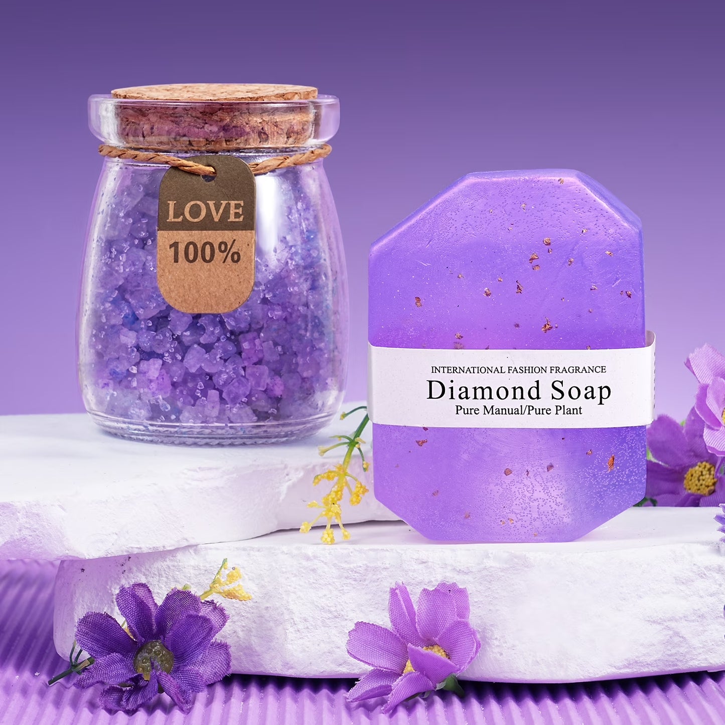 Gifts for Mom,Women,Wife, Girlfriend, Sister, Friends, Her -Mothers Day Gifts ,Unique Birthday, Christmas, Valentine'S Day - Initial Lavender Spa Gift Basket Set (Purple)