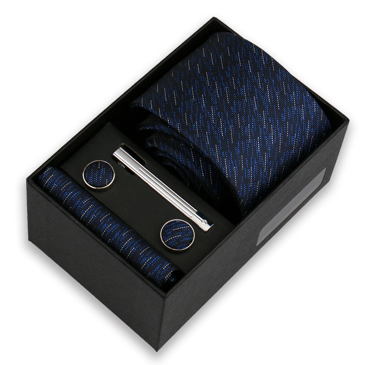 Luxury Tie Set for Men Wedding Gift Box Business Party Fashion Men Tie Set Paisley Handchief Cufflink Tie-Clip Suit Gift for Man