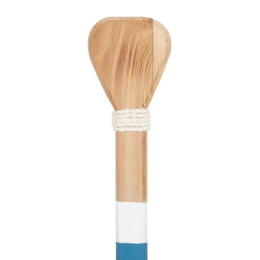 7 In. X 58 In. Wood White Novelty Canoe Oar Paddle Wall Decor with Arrow and Stripe Patterns