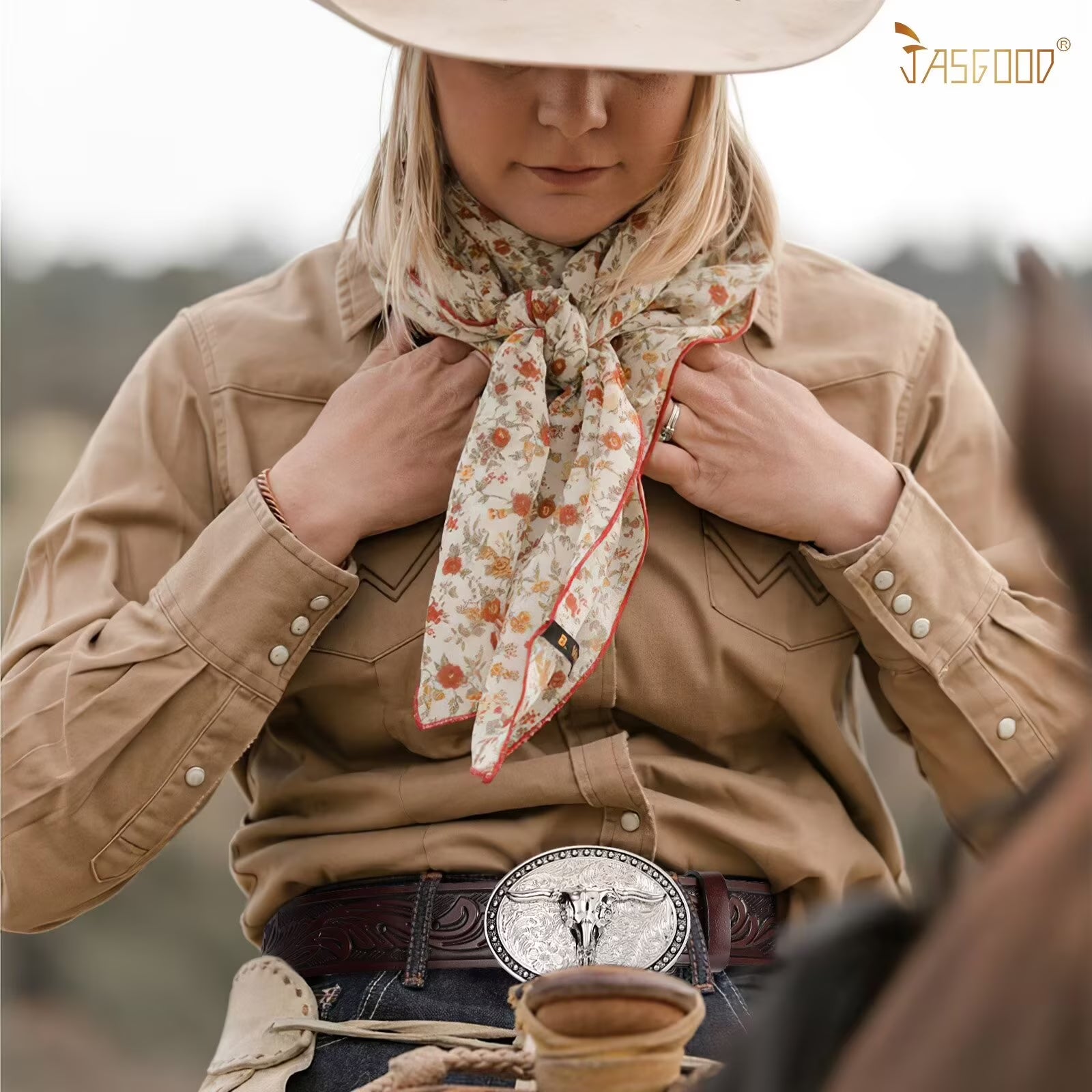 Western Belts for Men Floral Engraved Leather Belts with Cowboy Longhorn Bull Buckle