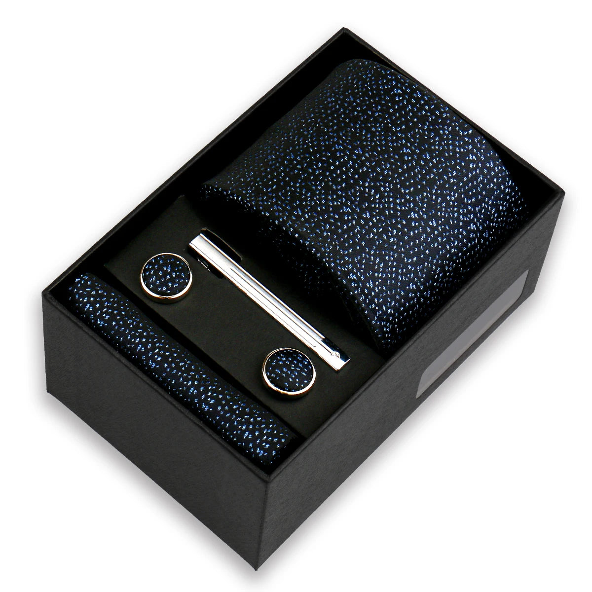 Luxury Tie Set for Men Wedding Gift Box Business Party Fashion Men Tie Set Paisley Handchief Cufflink Tie-Clip Suit Gift for Man
