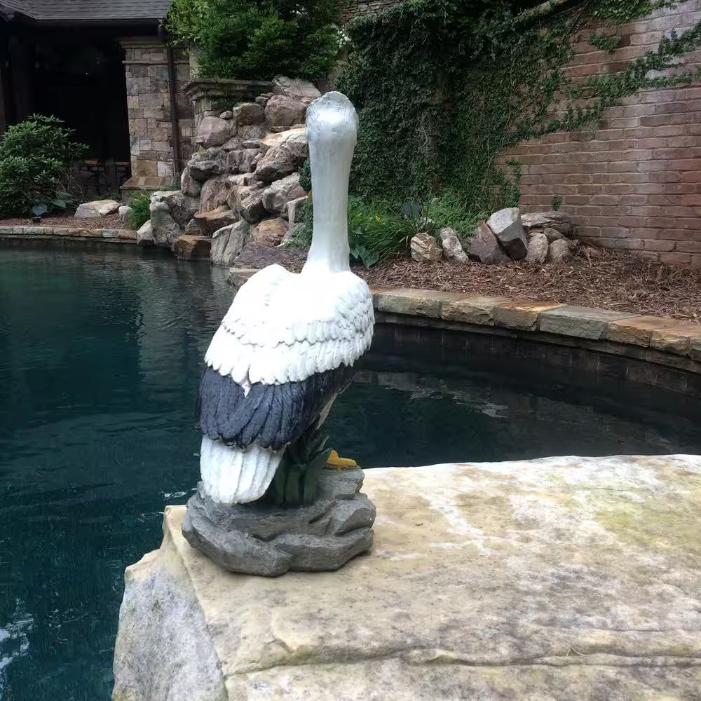 20 In. Pelican Bronze Collectible Beach Statue on Coastal Rock