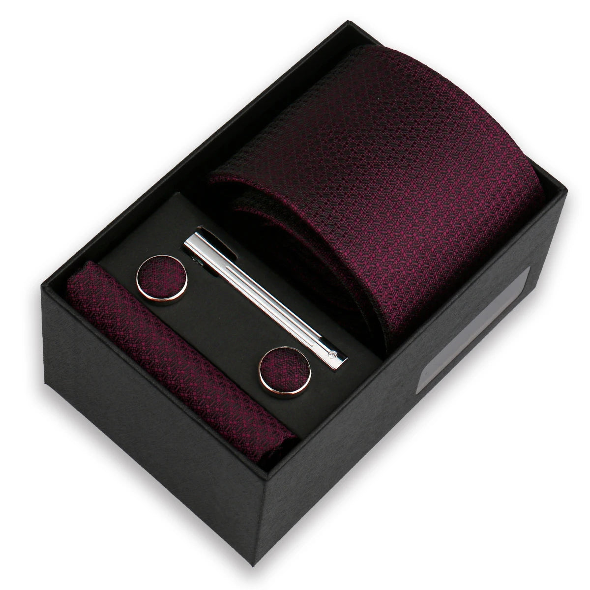 Luxury Tie Set for Men Wedding Gift Box Business Party Fashion Men Tie Set Paisley Handchief Cufflink Tie-Clip Suit Gift for Man