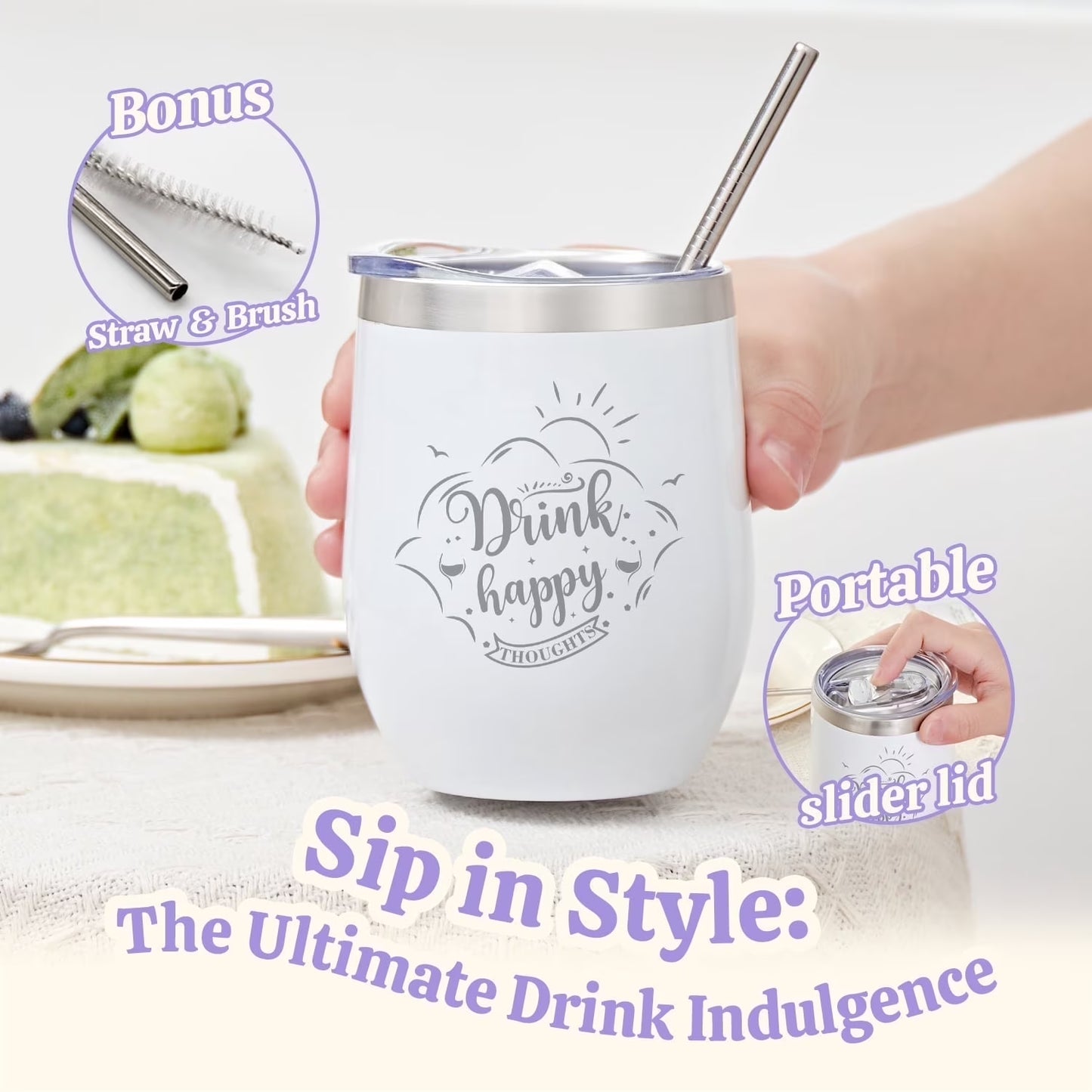 Spa Gift Sets for Women, 9 Pcs Lavender Bath Set Relaxing Birthday Mothers Day Gifts Baskets for Mom with Stainless Steel Tumbler
