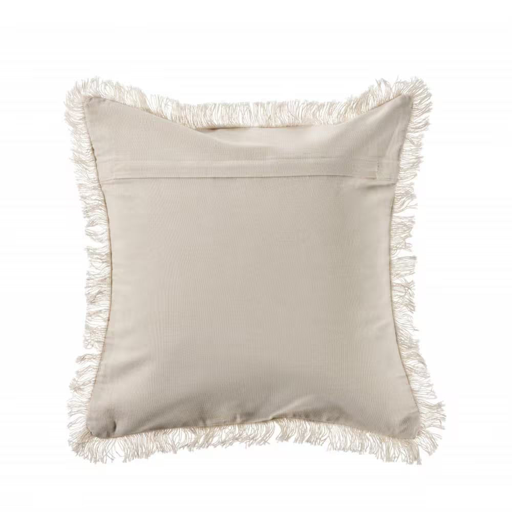 Cream Beach and Nautical Polyester 18 In. X 18 In. Throw Pillow
