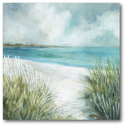 Coastal Fences 16"X16" Gallery-Wrapped Canvas Wall Art