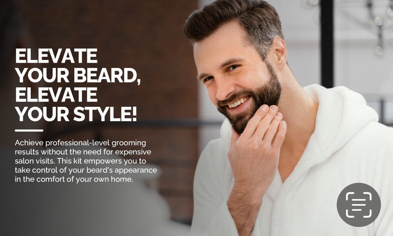 NIB Beard Growth Kit for Men Derma Roller Oil Serum Wash Balm Boosts Beard Wash