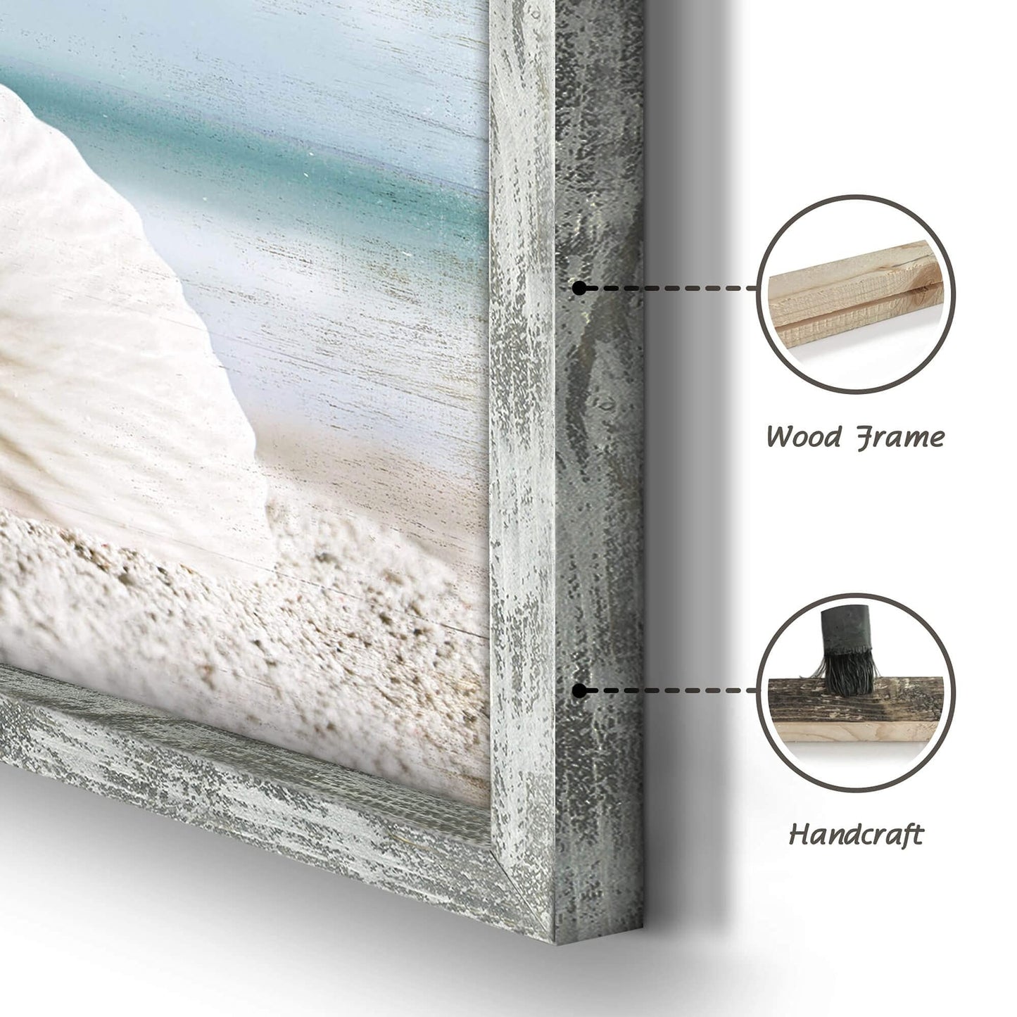 Ocean Wall Art Wooden Framed: Beach Artwork Coastal Prints Set of 4 Seascape ...