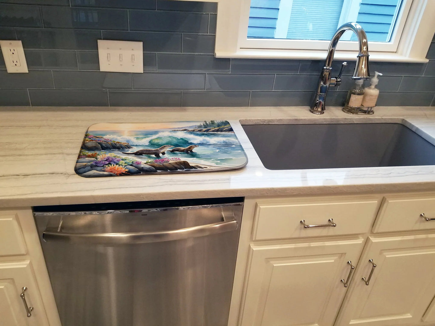 Coastal Wildlife Seals Dish Drying Mat