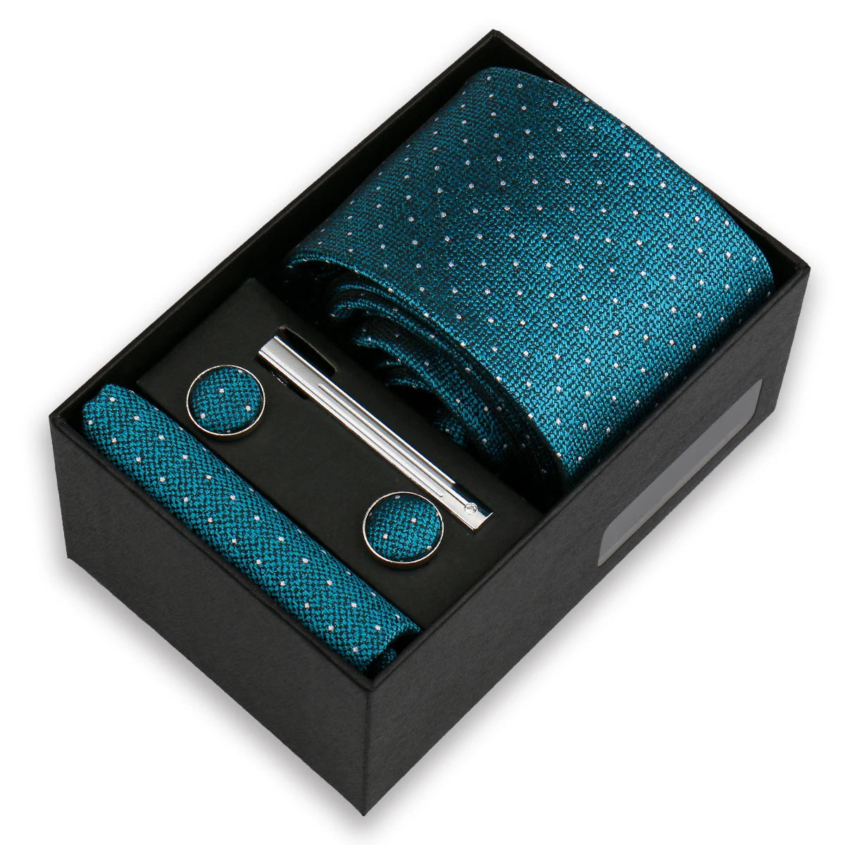 Luxury Tie Set for Men Wedding Gift Box Business Party Fashion Men Tie Set Paisley Handchief Cufflink Tie-Clip Suit Gift for Man