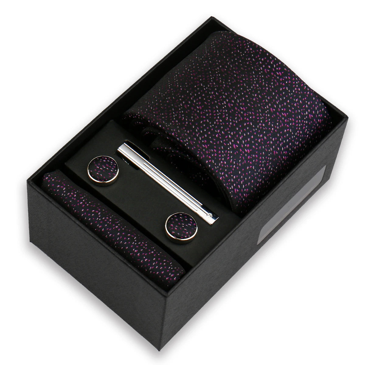 Luxury Tie Set for Men Wedding Gift Box Business Party Fashion Men Tie Set Paisley Handchief Cufflink Tie-Clip Suit Gift for Man