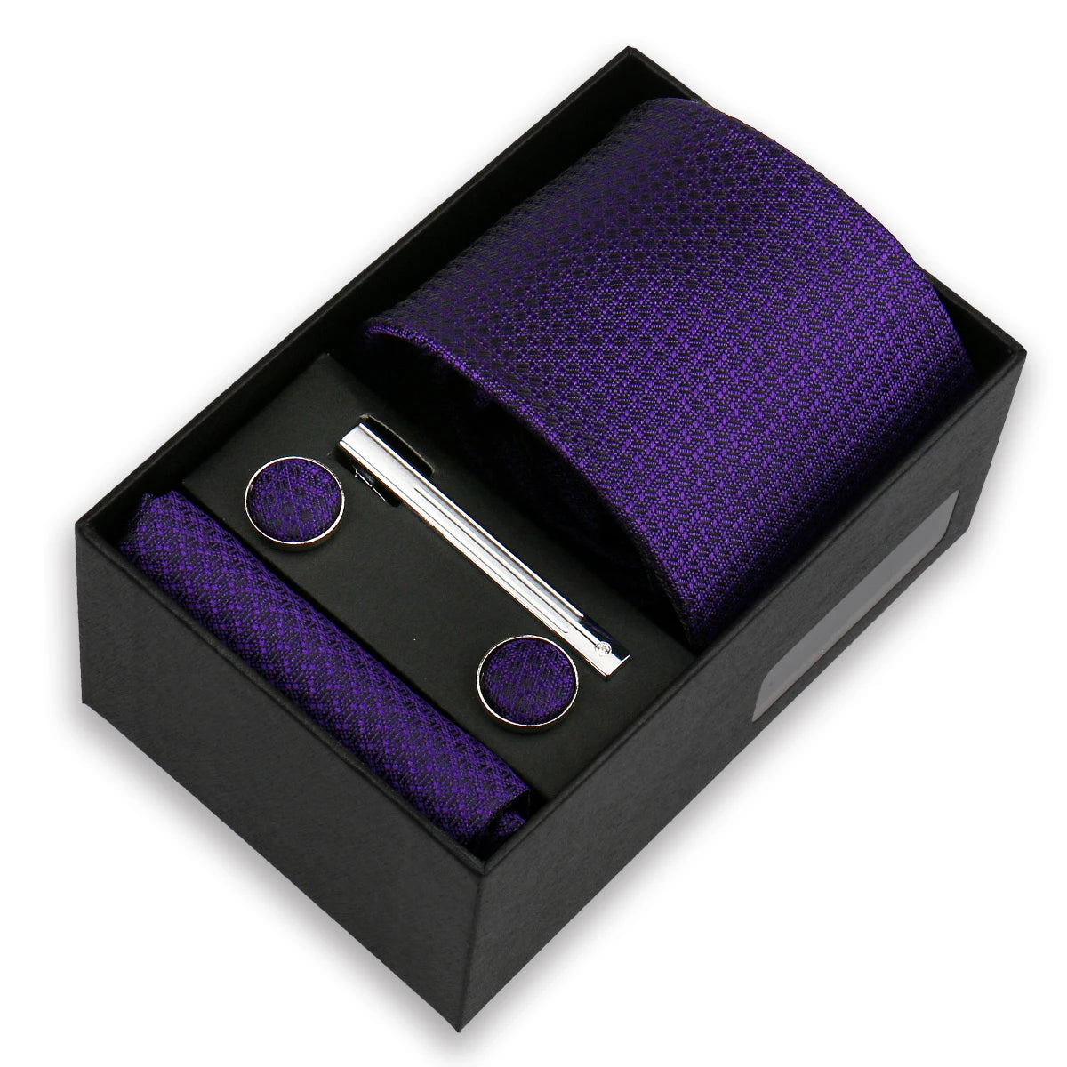 Luxury Tie Set for Men Wedding Gift Box Business Party Fashion Men Tie Set Paisley Handchief Cufflink Tie-Clip Suit Gift for Man