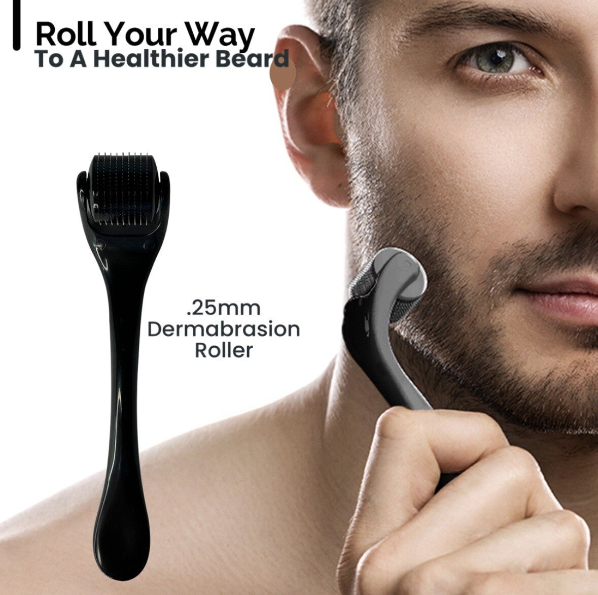 NIB Beard Growth Kit for Men Derma Roller Oil Serum Wash Balm Boosts Beard Wash