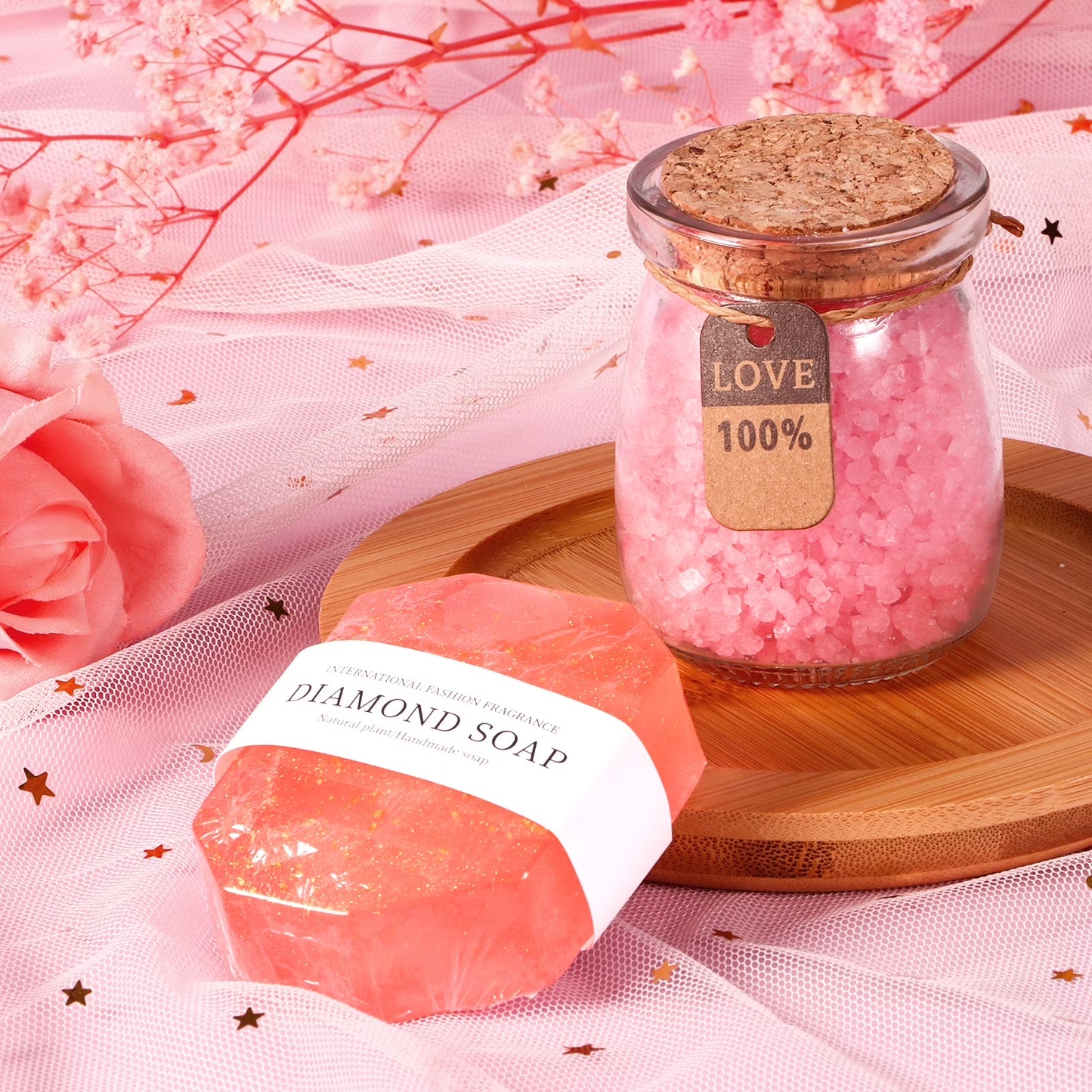 Gift Baskets for Women, 8 Pcs Rose Bath and Body Care Set, Beauty Spa Birthday Mother'S Day Gifts for Her, Pink