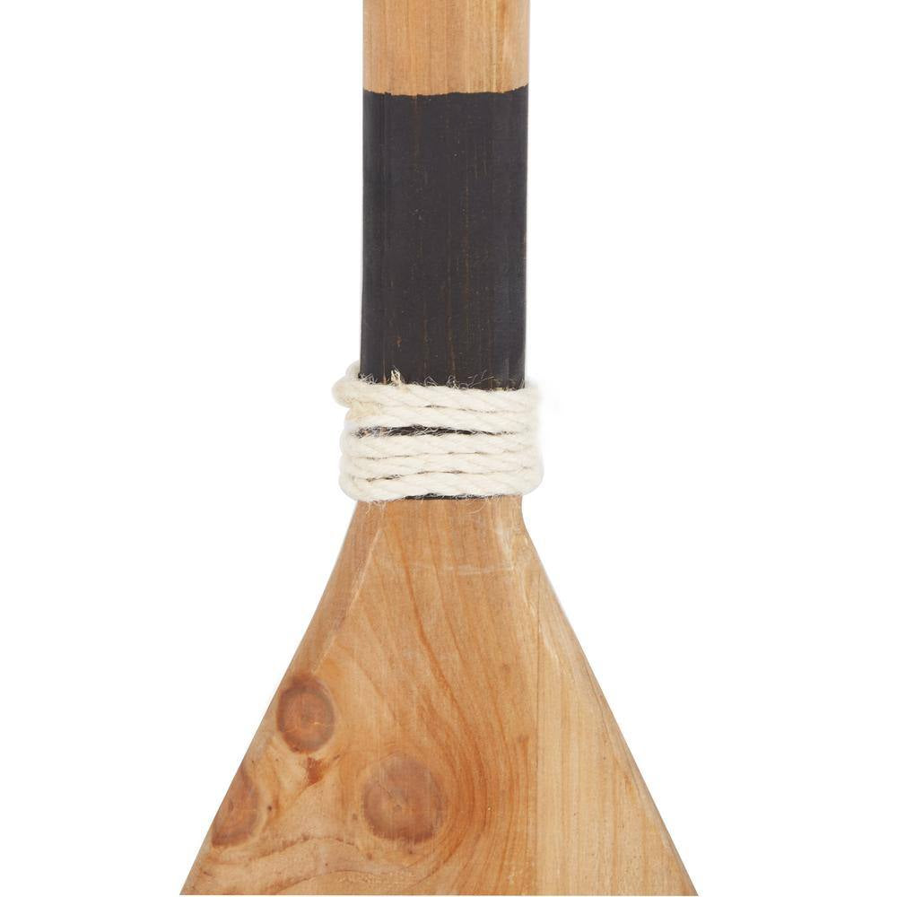7 In. X 58 In. Wood White Novelty Canoe Oar Paddle Wall Decor with Arrow and Stripe Patterns