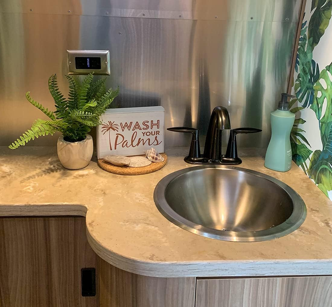 Wash Your Palms Wood Bathroom Sign, Palm Tree Decor, Beach Themed Bathroom Decor, Beachy Decorations Home Decor, Coastal Shelf or Wall Decor - White