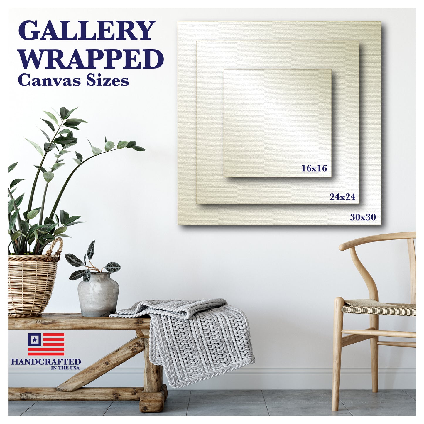 Coastal Fences 16"X16" Gallery-Wrapped Canvas Wall Art
