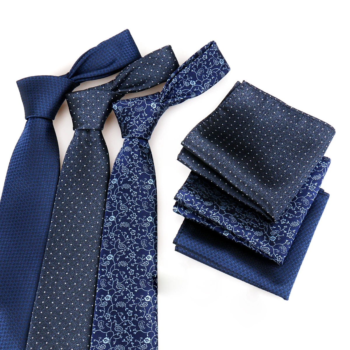 Luxury Tie Set for Men Wedding Gift Box Business Party Fashion Men Tie Set Paisley Handchief Cufflink Tie-Clip Suit Gift for Man