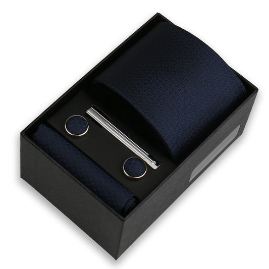 Luxury Tie Set for Men Wedding Gift Box Business Party Fashion Men Tie Set Paisley Handchief Cufflink Tie-Clip Suit Gift for Man