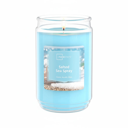 Single-Wick Scented Glass Jar Candle, Salted Sea Spray, 20Oz.