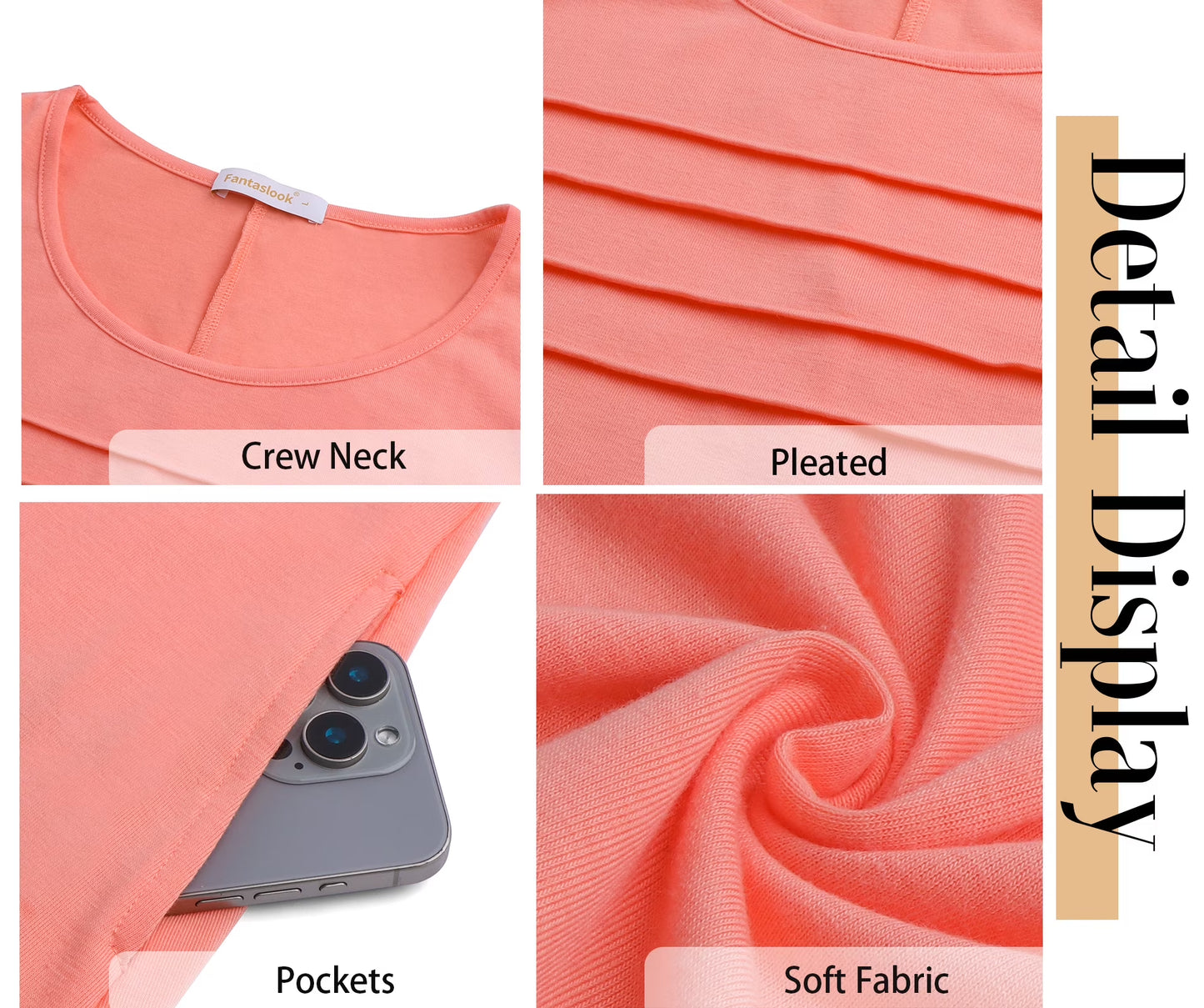 Pleated Tank Dresses for Women Fashion Summer Sleeveless Sundress Casual Beach Dress with Pockets