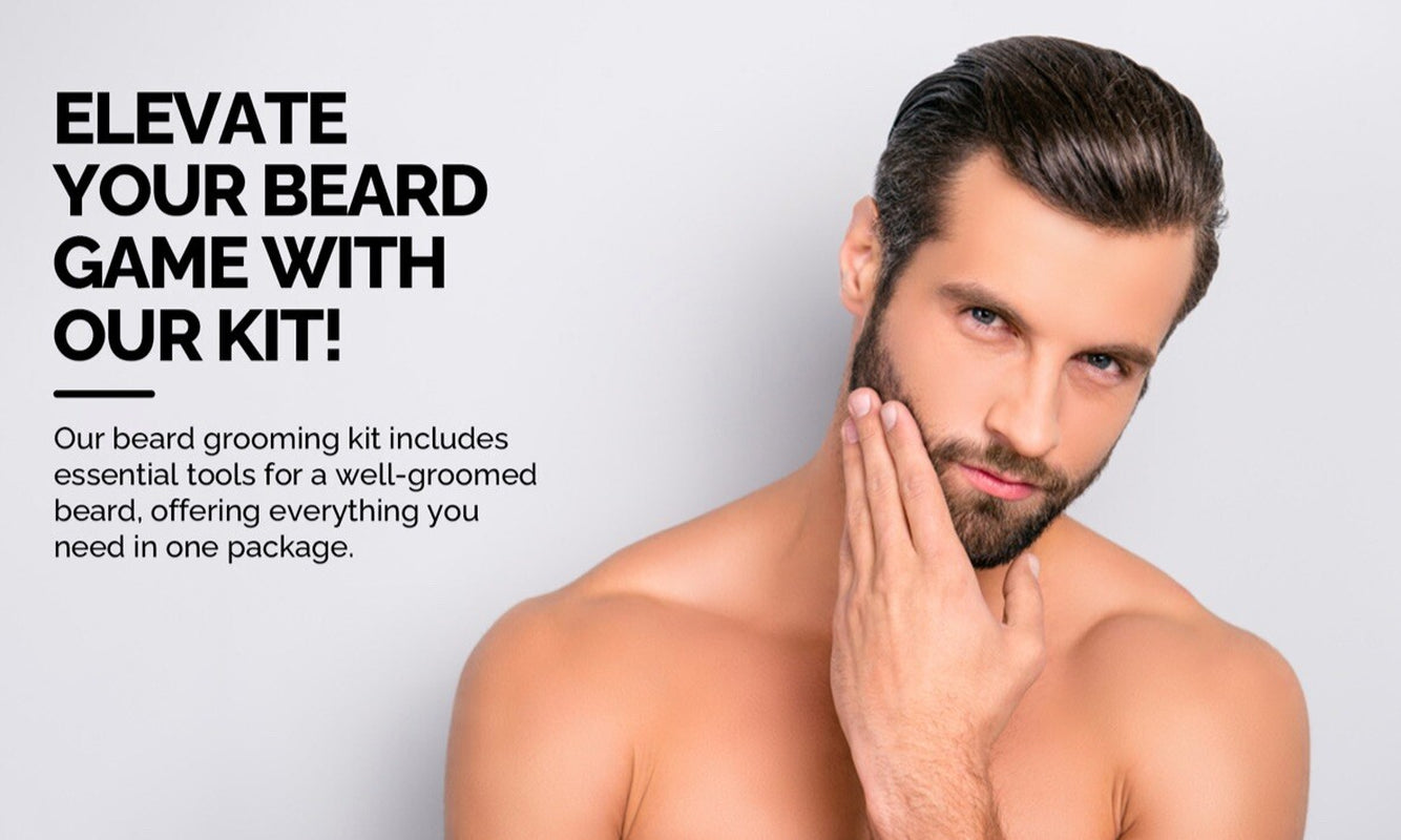 NIB Beard Growth Kit for Men Derma Roller Oil Serum Wash Balm Boosts Beard Wash