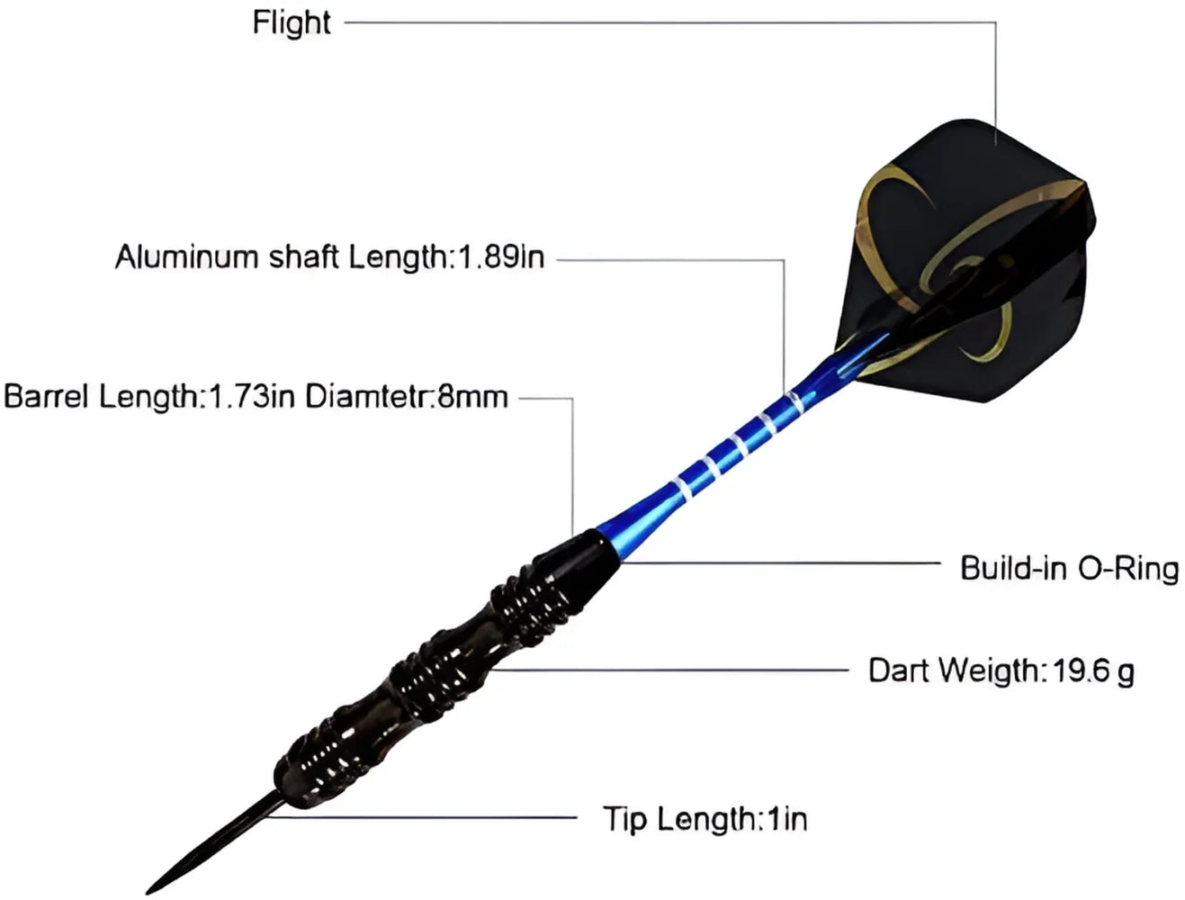 Steel Tip Darts Set 12 Pack 22 Grams with 2 Style Flights and Darts Sharpener, Gift Box