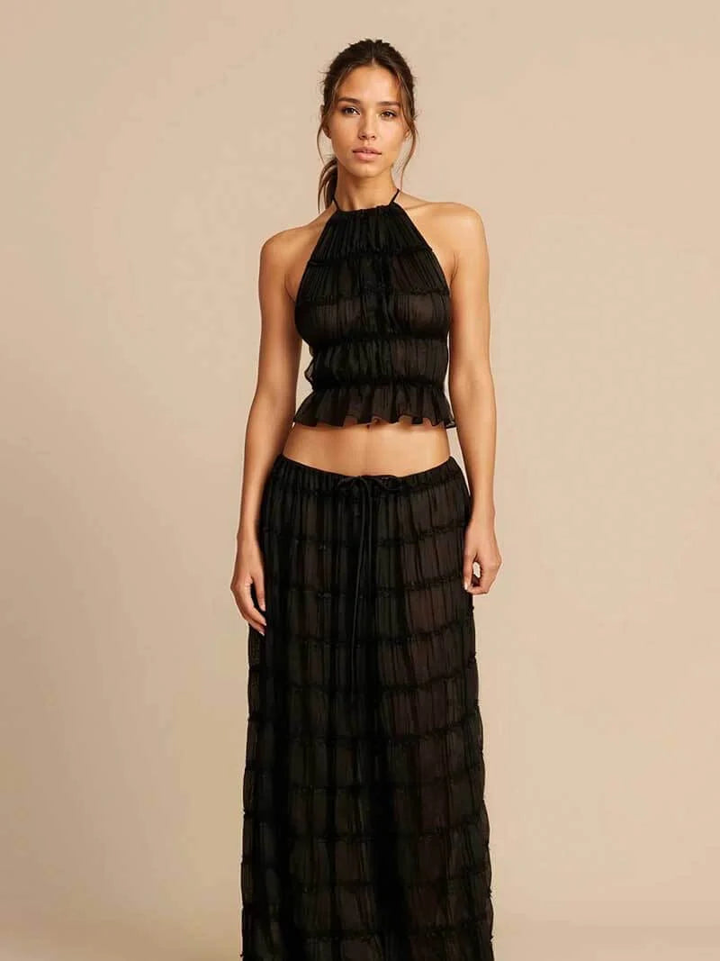 Greer - Boho Ruffle Two-Piece Summer Set