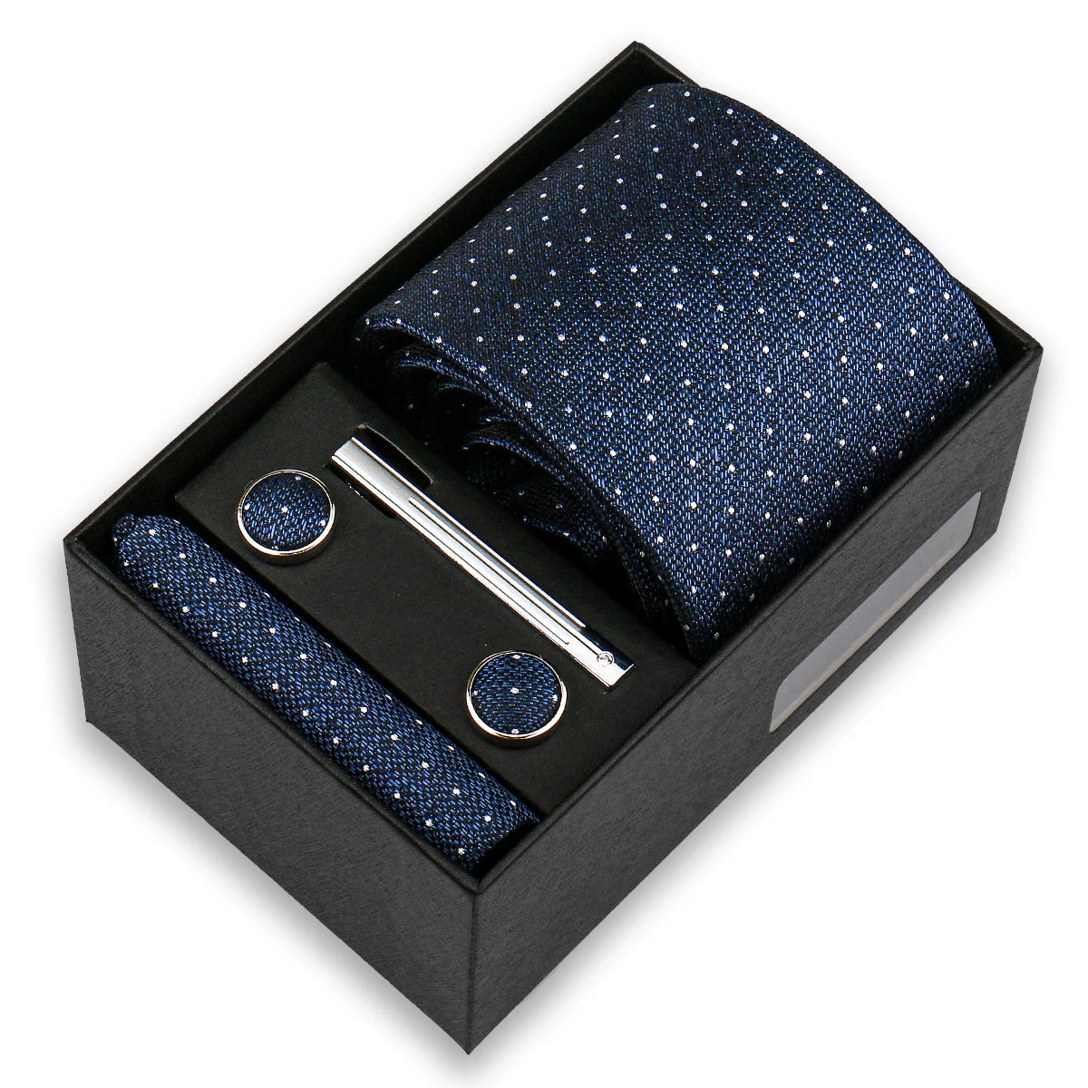 Luxury Tie Set for Men Wedding Gift Box Business Party Fashion Men Tie Set Paisley Handchief Cufflink Tie-Clip Suit Gift for Man