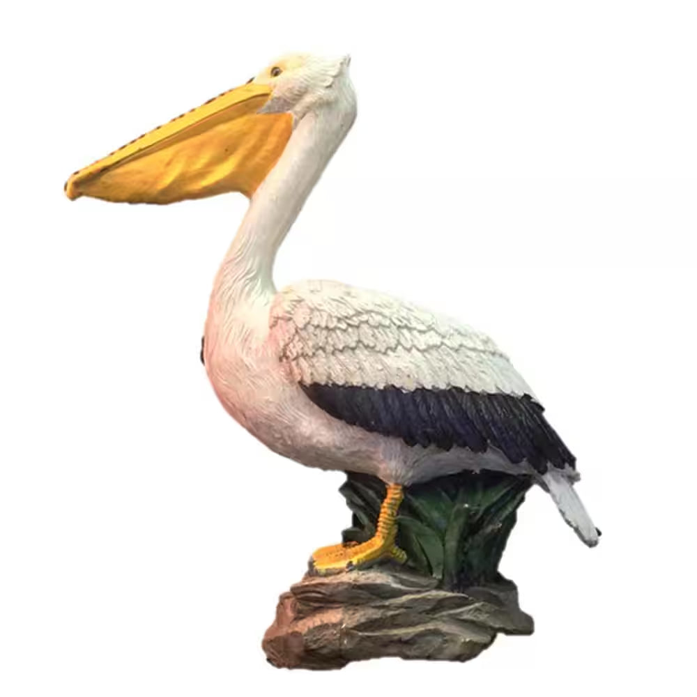 20 In. Pelican Bronze Collectible Beach Statue on Coastal Rock