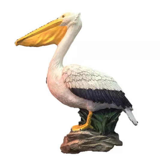 20 In. Pelican Bronze Collectible Beach Statue on Coastal Rock