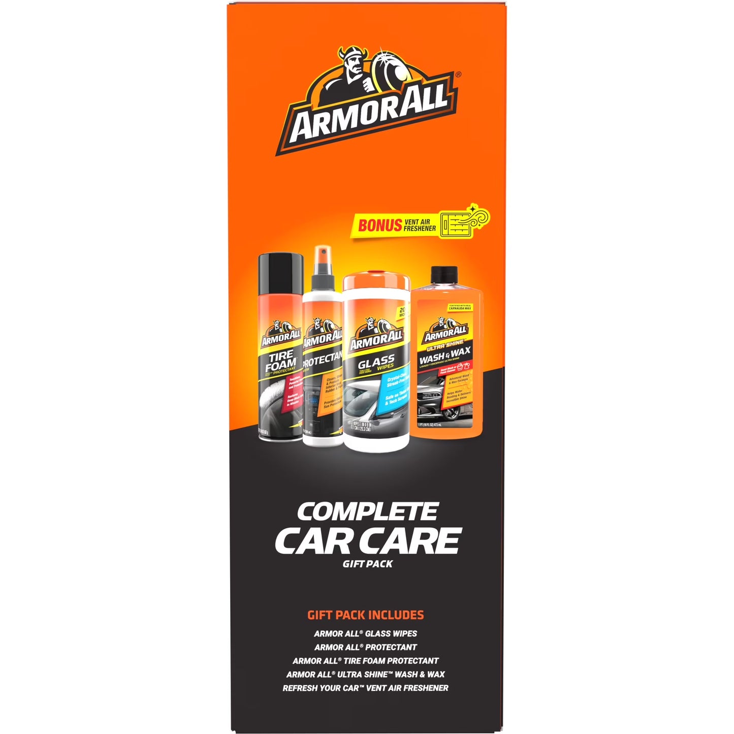 Complete Car Cleaning Care Kit for Car Detailing plus Bonus Air Freshener, 5 Piece Set