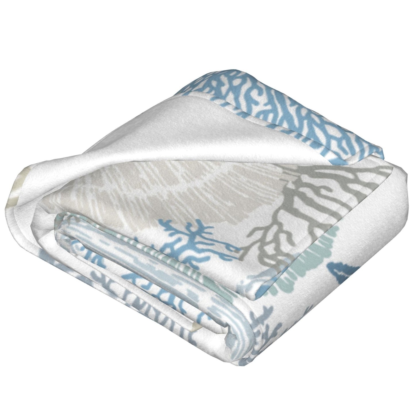Nautical Coastal Blanket Starfish Seashell Coral Beach Themed Throw Blankets ...