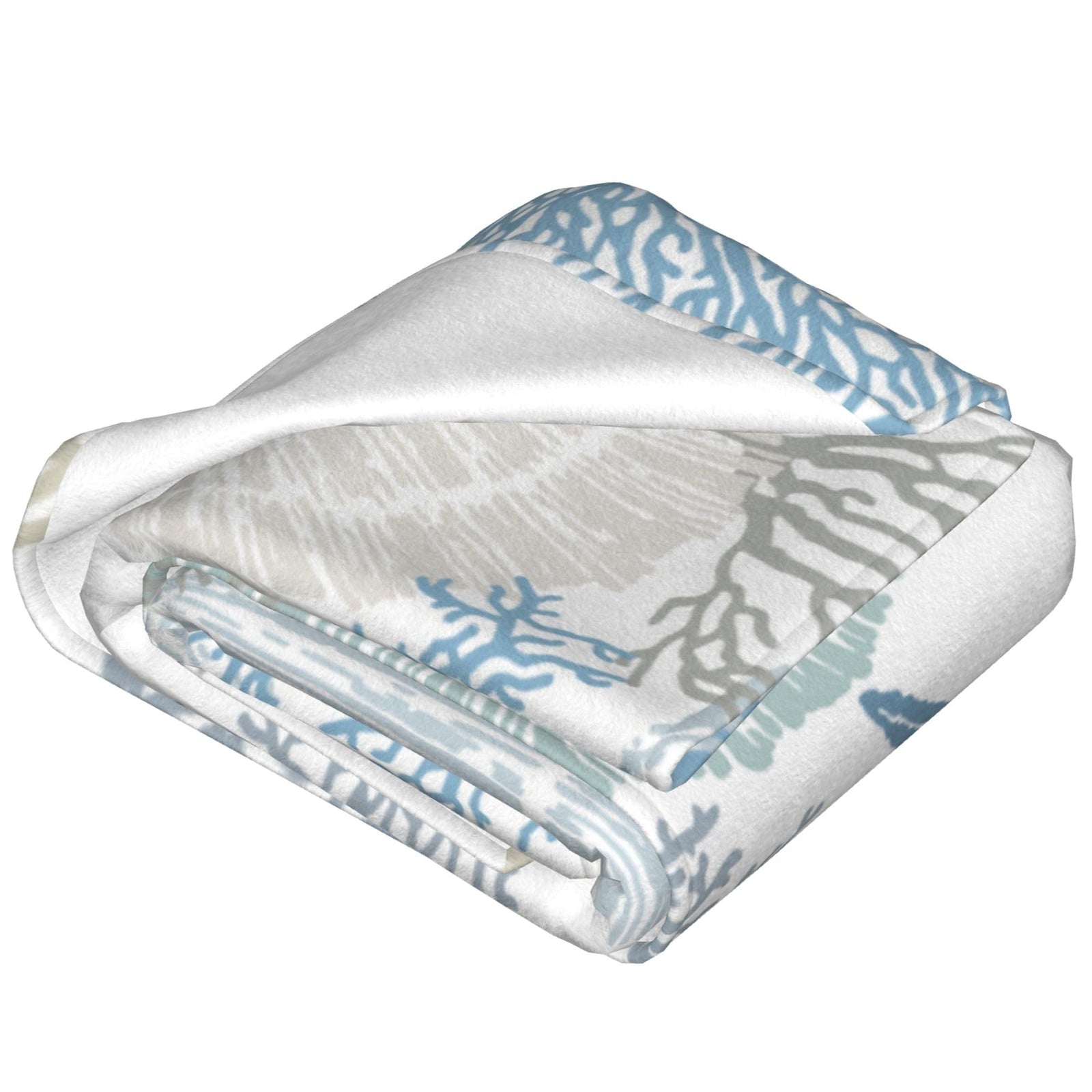 Nautical Coastal Blanket Starfish Seashell Coral Beach Themed Throw Blankets ...
