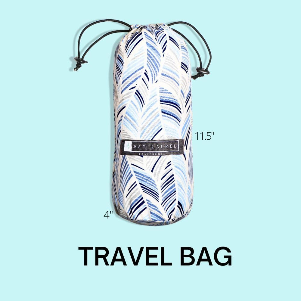 Turkish Beach Towel with Travel Bag 39 X 71 Quick Dry Sand Free Lightweight Large Oversized Towels Light - (Aqua with Blue Floral Bag)