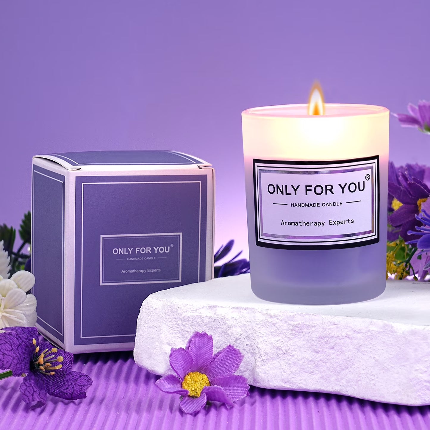 Gifts for Mom,Women,Wife, Girlfriend, Sister, Friends, Her -Mothers Day Gifts ,Unique Birthday, Christmas, Valentine'S Day - Initial Lavender Spa Gift Basket Set (Purple)